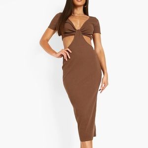 NEVER BEEN WORN Mocha Ribbed Dress